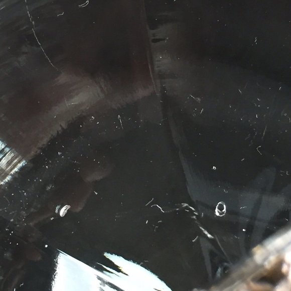 Clear Art Glass Candlestick Holder Flower Petal Fluted Base Hexagonal Top Vtg - Picture 9 of 12